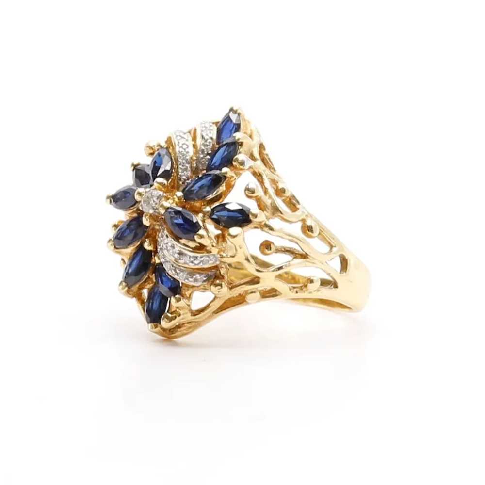 Lady's Vintage 18K Sapphire & Diamond Ring - image 5