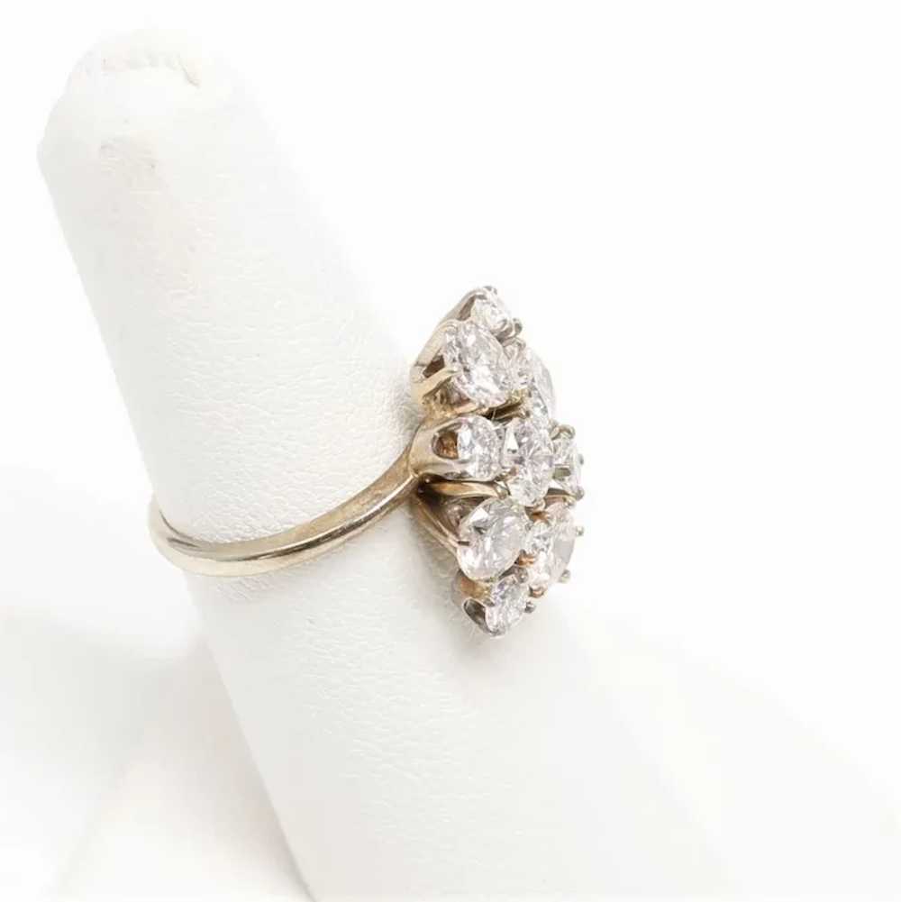 Lady's Vintage Custom 14K Diamond Cluster Ring - image 5