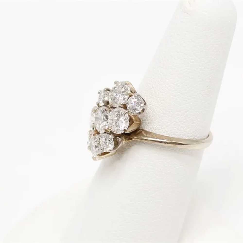 Lady's Vintage Custom 14K Diamond Cluster Ring - image 6