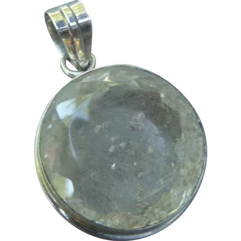 Gorgeous Large Vintage Silver and Citrine Pendant - image 1