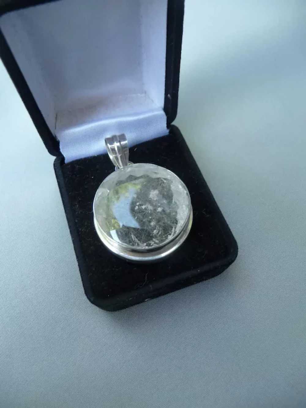 Gorgeous Large Vintage Silver and Citrine Pendant - image 4