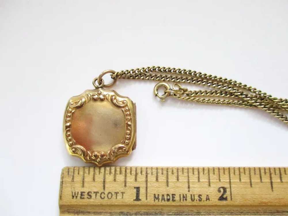 Antique Edwardian Gold Filled Locket and Chain Ne… - image 7