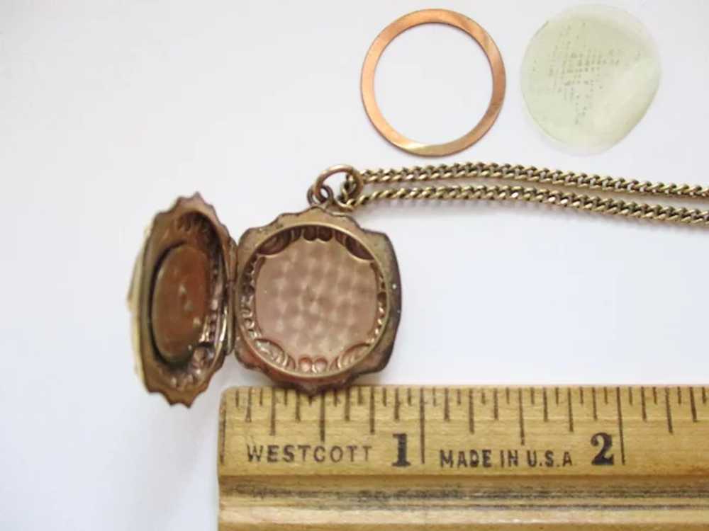 Antique Edwardian Gold Filled Locket and Chain Ne… - image 8