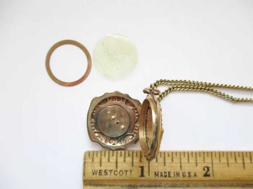 Antique Edwardian Gold Filled Locket and Chain Ne… - image 9