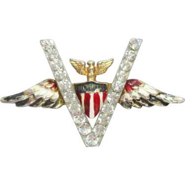 WWII Victory Pin V for Victory Brooch Sweetheart … - image 1