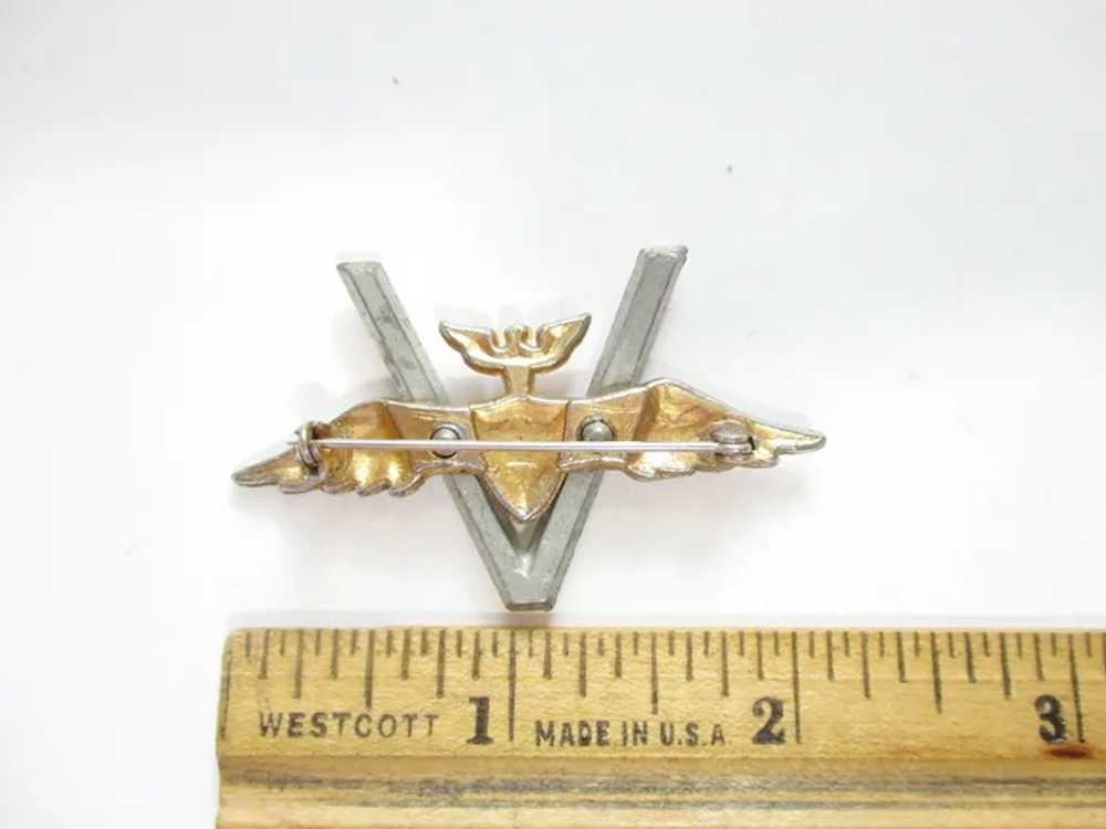 WWII Victory Pin V for Victory Brooch Sweetheart … - image 7