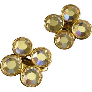 Ben Amun Gold-Tone & Diamond Rhinestone Clip-Styl… - image 1
