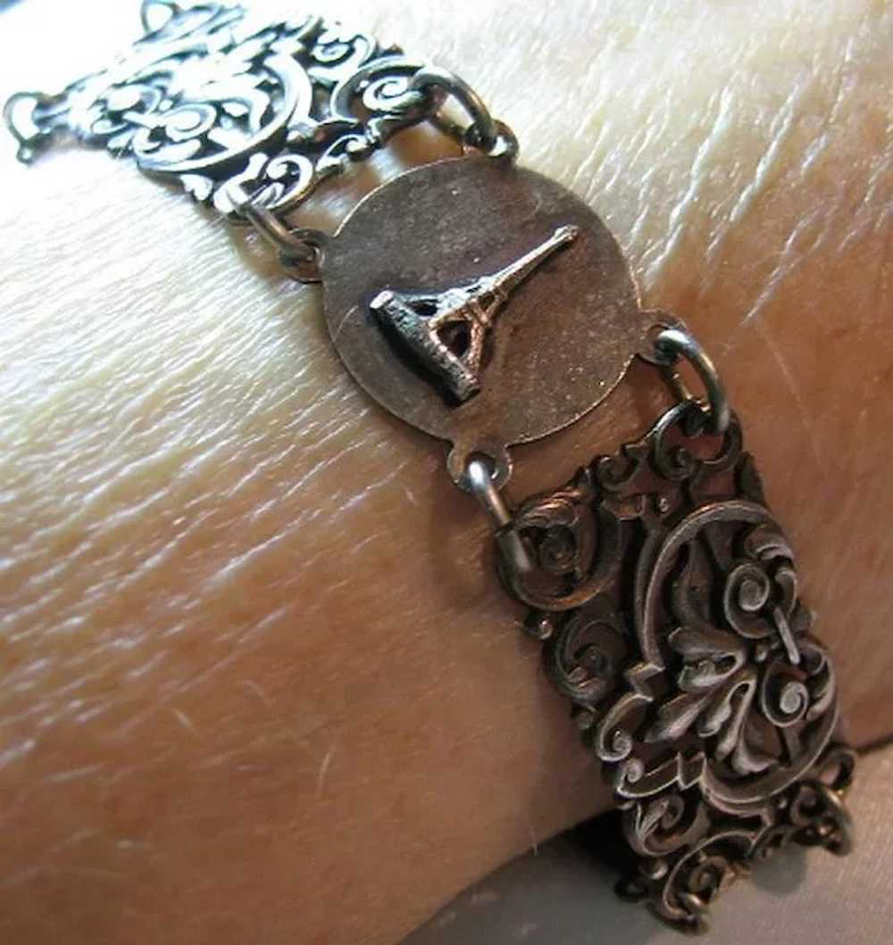 Vintage Ornate Bracelet 1960's Silver Tone French… - image 2