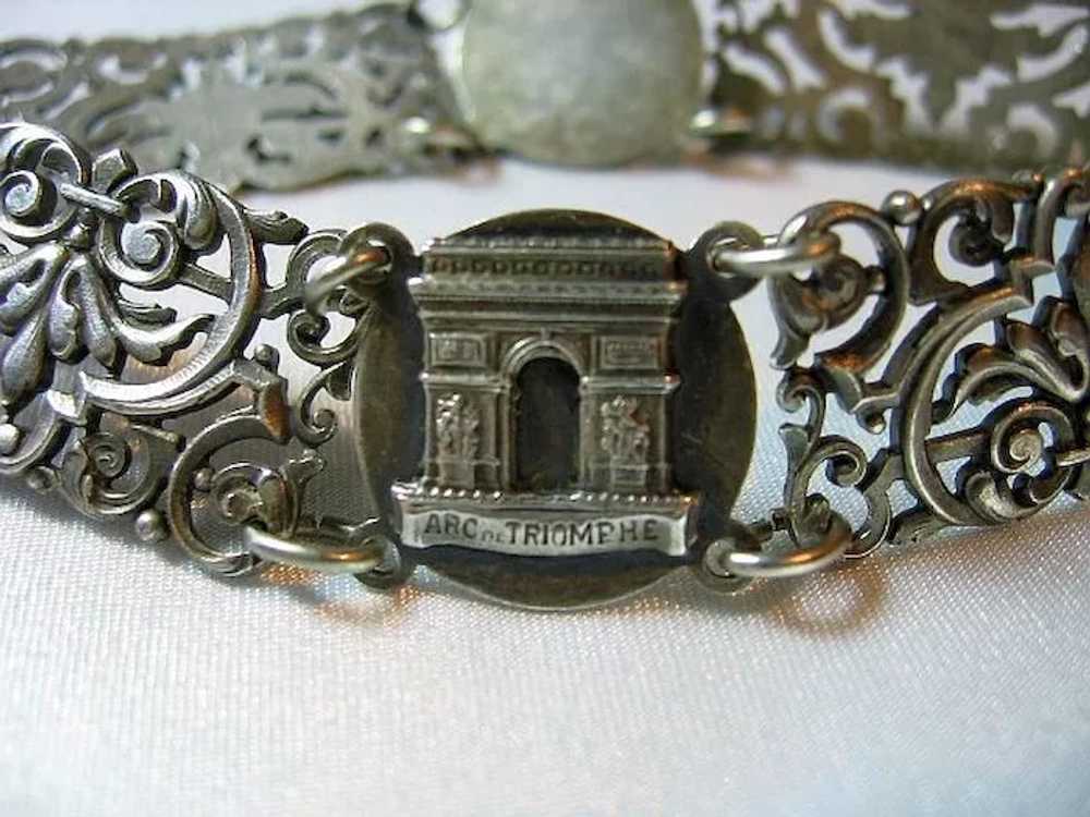 Vintage Ornate Bracelet 1960's Silver Tone French… - image 3