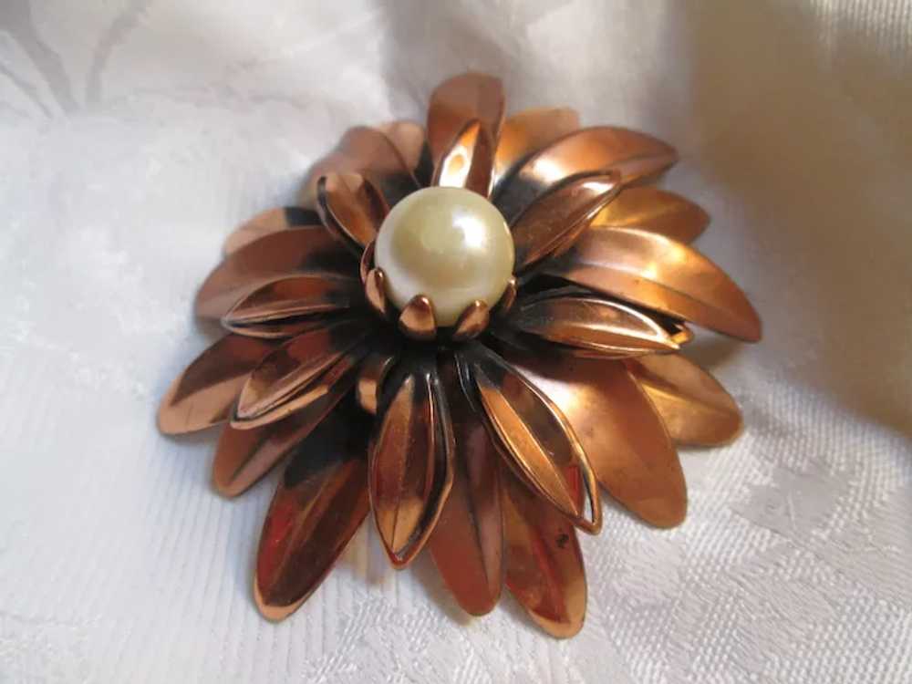 Renoir "Anemone" Faux-Pearl Centered Flower Brooc… - image 6