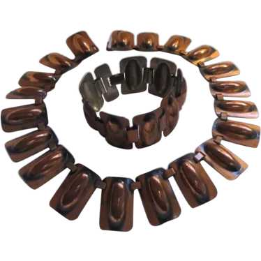 Renoir Rectangular Copper Aluminum Choker and Bra… - image 1