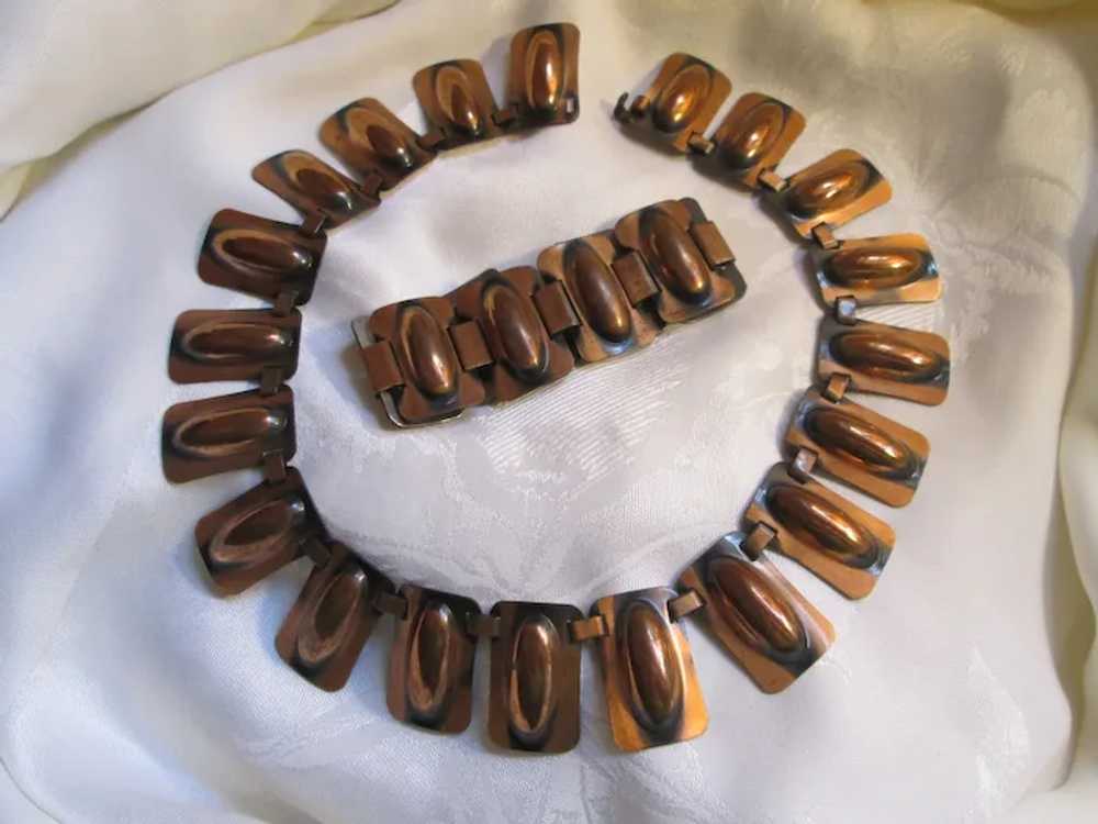 Renoir Rectangular Copper Aluminum Choker and Bra… - image 2
