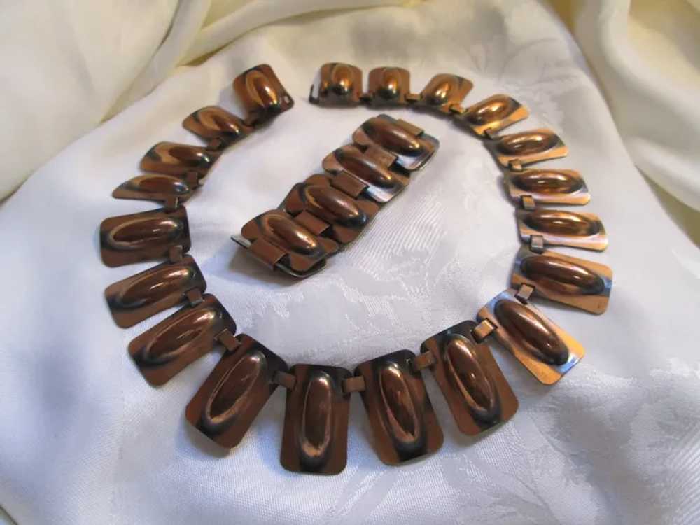 Renoir Rectangular Copper Aluminum Choker and Bra… - image 3