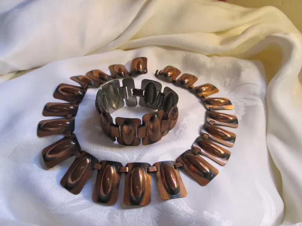 Renoir Rectangular Copper Aluminum Choker and Bra… - image 4
