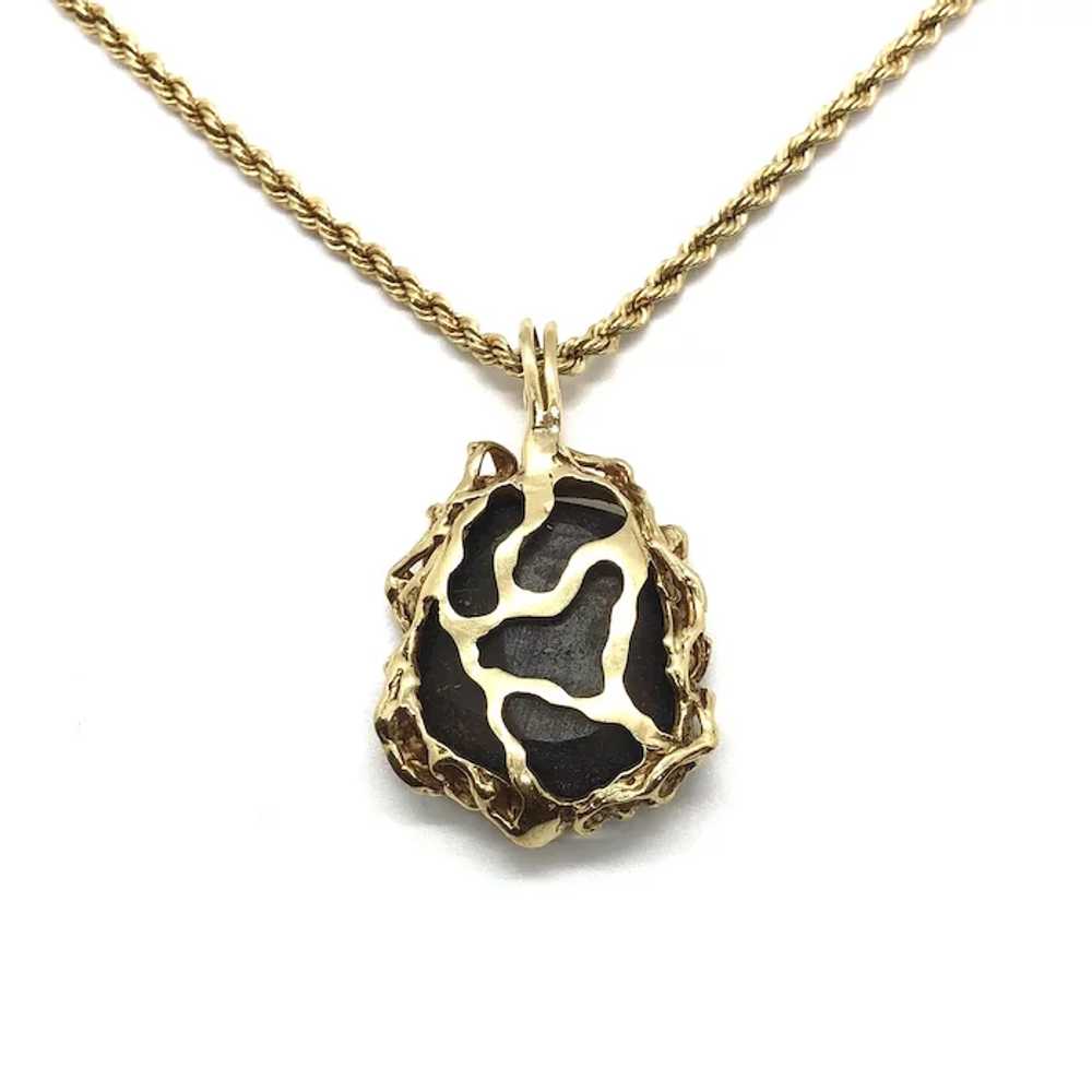 Vintage Gold and Boulder Opal Pendant with Chain - image 2