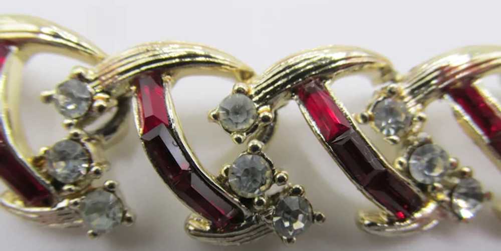 Coro Invisibly Set Red Baguette and Crystal Swirl… - image 3