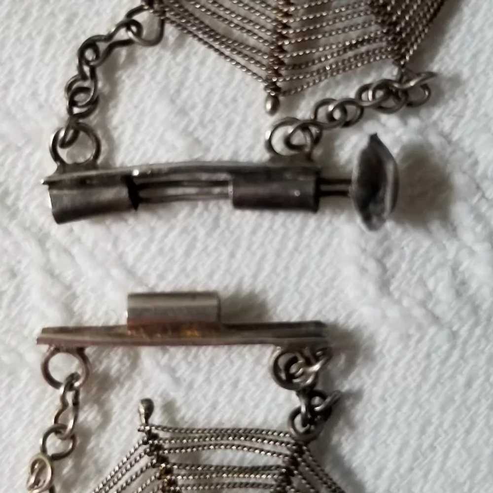 Antique Silver and Enamel Spider Web Bracelet - image 5