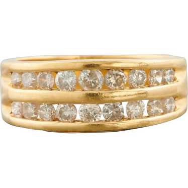 18ct Gold Two Row Diamond Eternity Ring - image 1