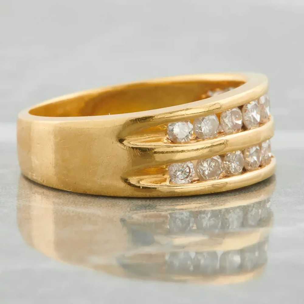 18ct Gold Two Row Diamond Eternity Ring - image 4