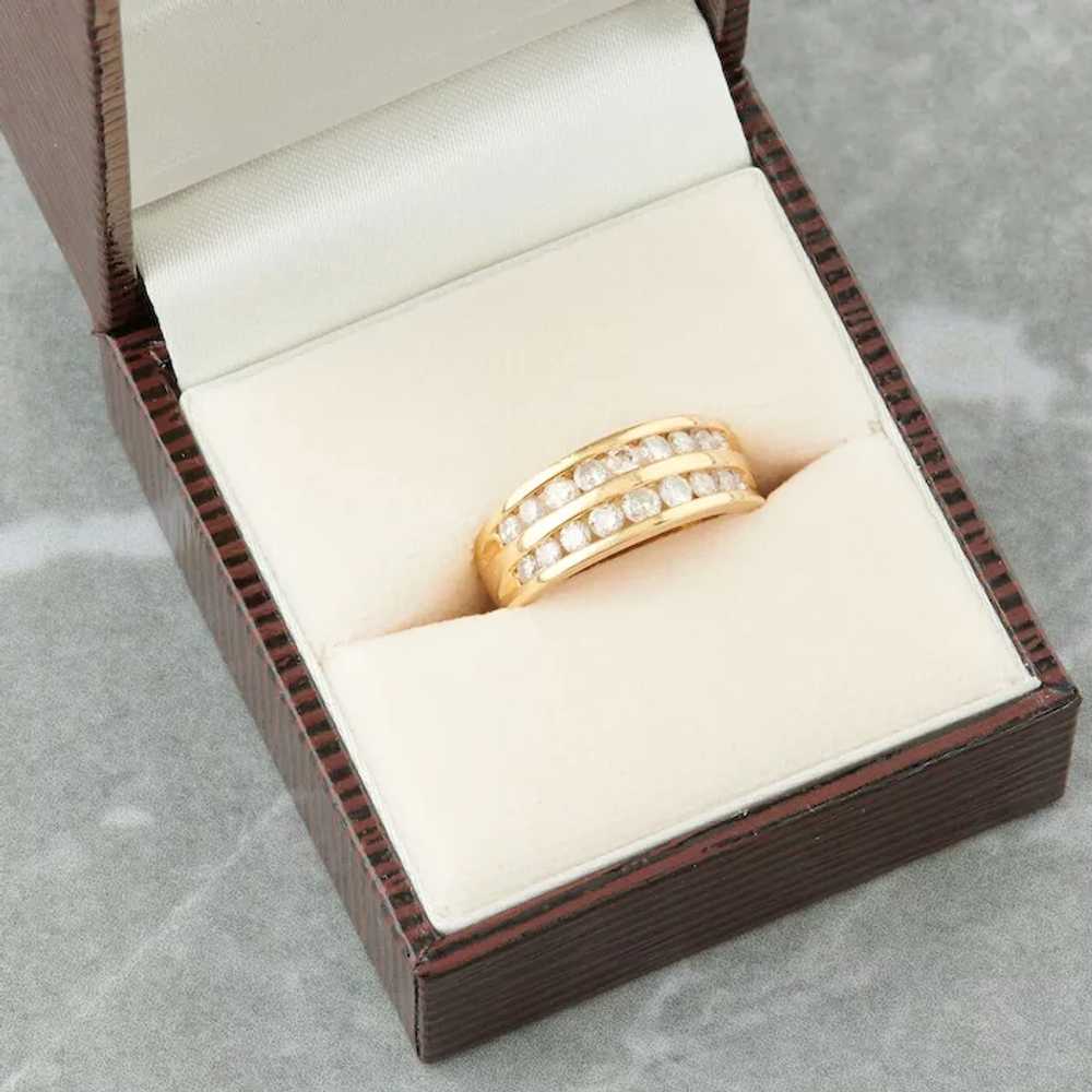 18ct Gold Two Row Diamond Eternity Ring - image 8