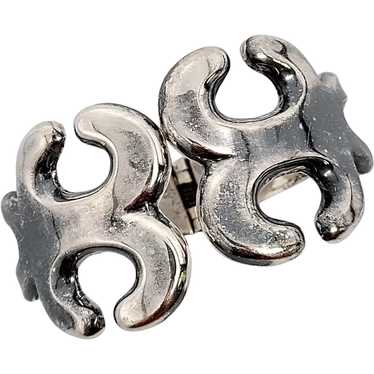 Sterling Silver Mexico Swirl Hinged Bracelet - image 1