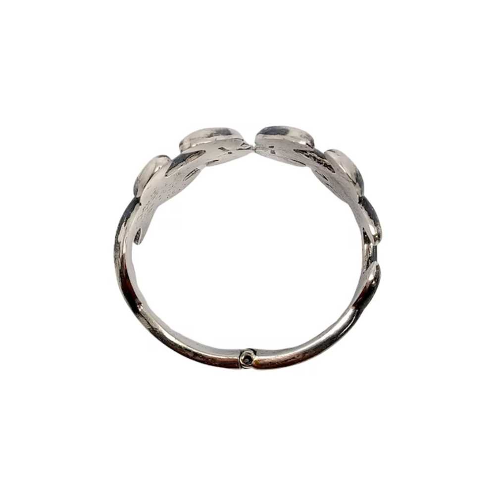 Sterling Silver Mexico Swirl Hinged Bracelet - image 7