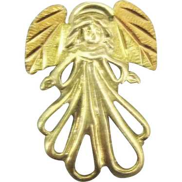 Lovely Sterling Gold Plate Angel Pendant or Charm - image 1