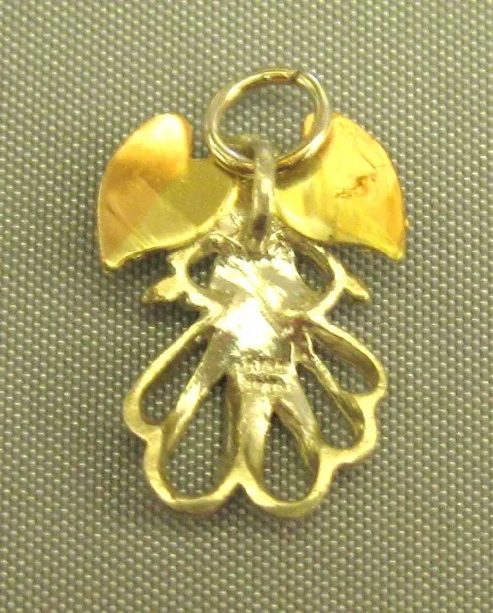 Lovely Sterling Gold Plate Angel Pendant or Charm - image 2