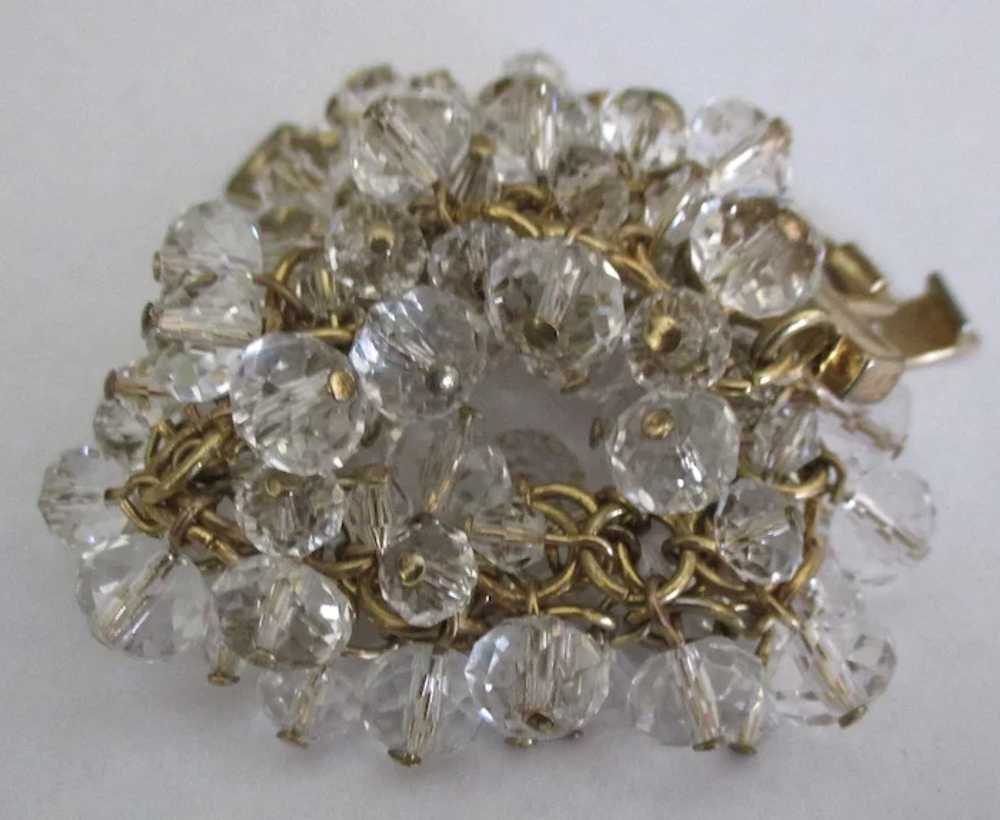 Sparkling Vintage Clear Dangle Faceted Crystal Be… - image 2
