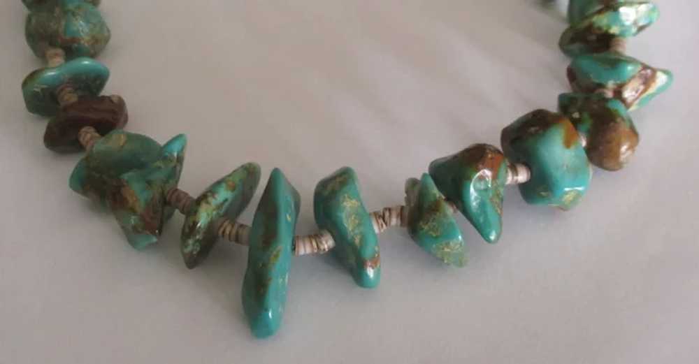 Exceptional Vintage NA Navajo Turquoise Nugget He… - image 3