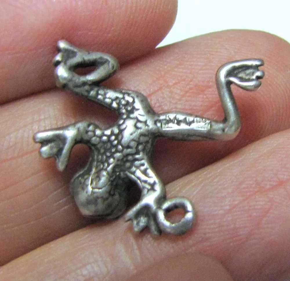 Small Sterling Silver Frog 3D Charm - image 2