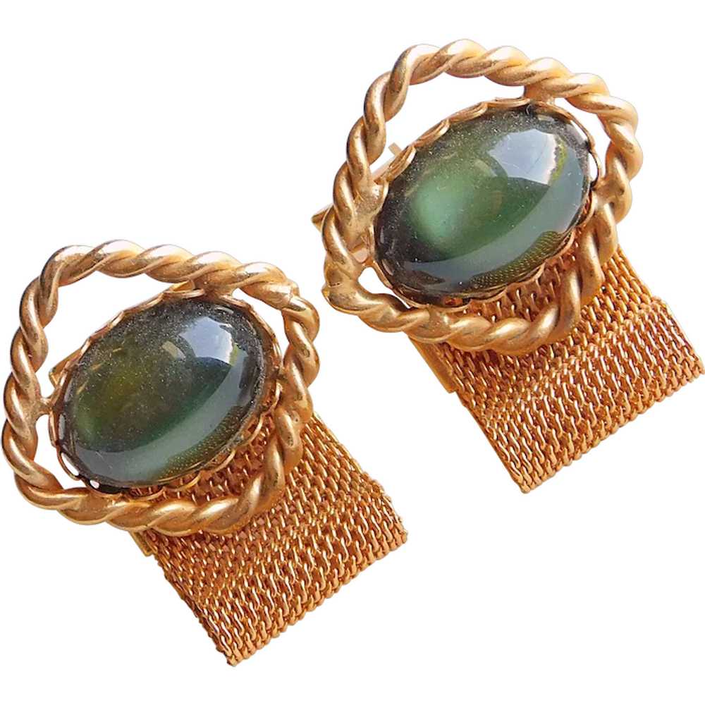 Awesome Green MOONGLOW LUCITE Vintage Mesh Wrap C… - image 1