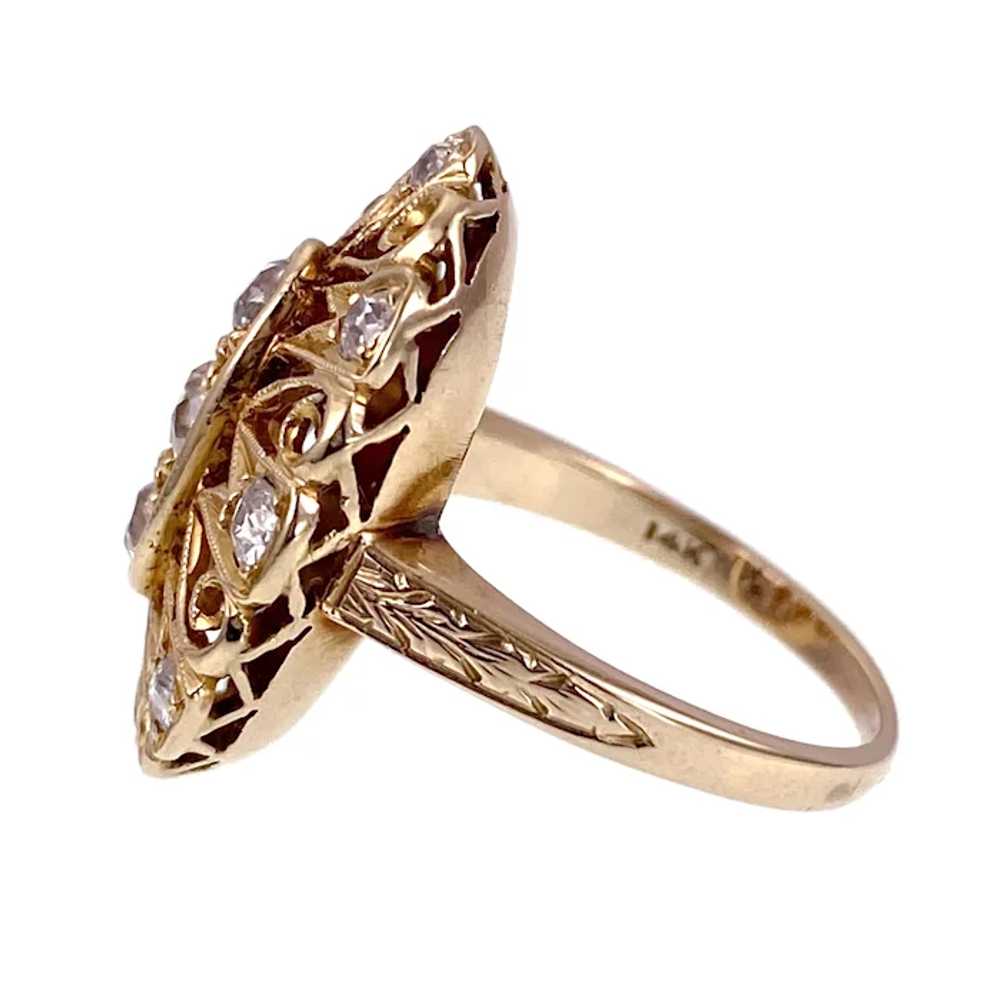 Antique Edwardian 14K & Diamond Ring - image 4