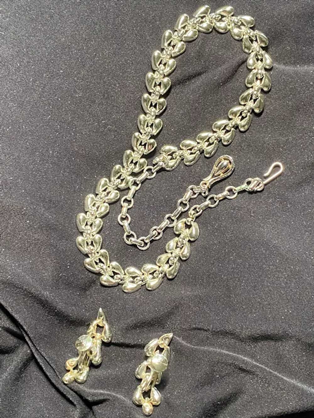 Coro Teardrop Necklace and Earrings Demi-Parure - image 3
