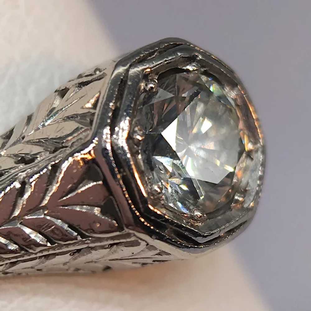 Antique Platinum Art Deco Half Carat Diamond Soli… - image 4
