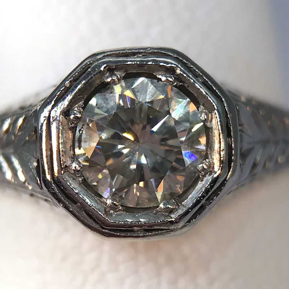 Antique Platinum Art Deco Half Carat Diamond Soli… - image 5