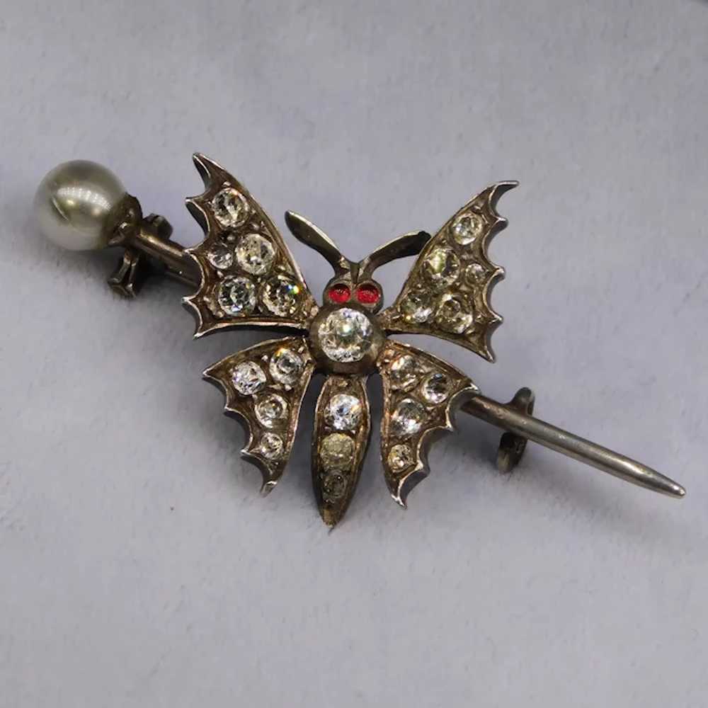 Antique Victorian Butterfly Insect Old Mine Cut P… - image 2