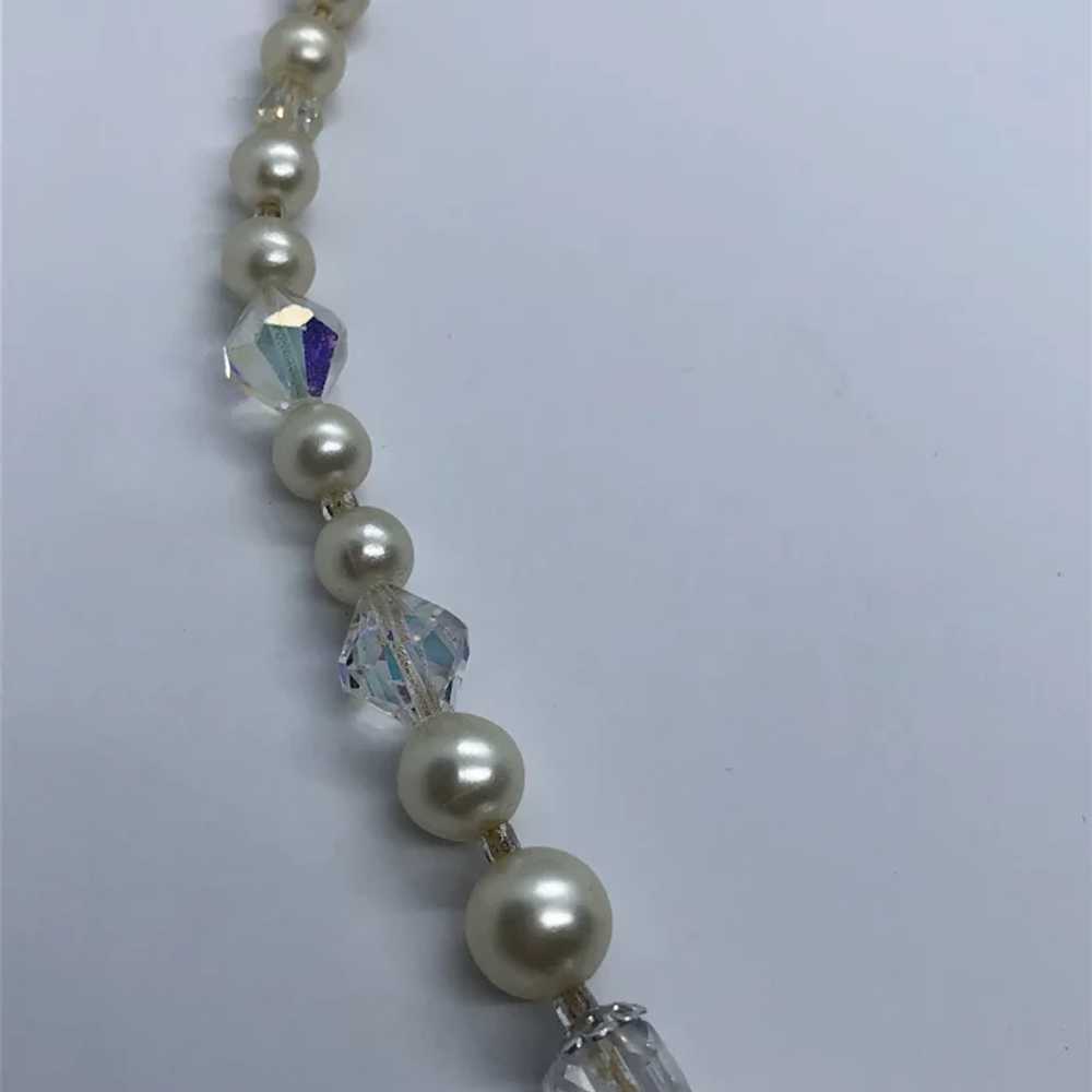 Lisner Vintage Faux Pearl & Crystal Graduated Bea… - image 2
