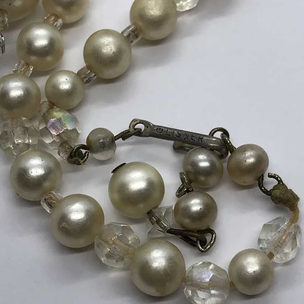 Lisner Vintage Faux Pearl & Crystal Graduated Bea… - image 4