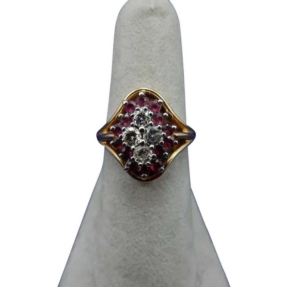 14 karat Estate Ruby and Diamond Ring - image 1