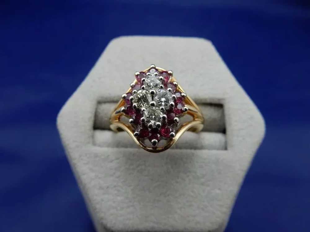 14 karat Estate Ruby and Diamond Ring - image 4