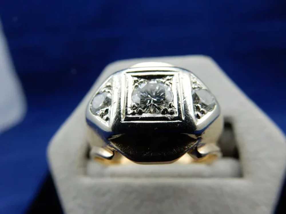 14 Karat Vintage Dec o Men's Diamond Ring - image 3