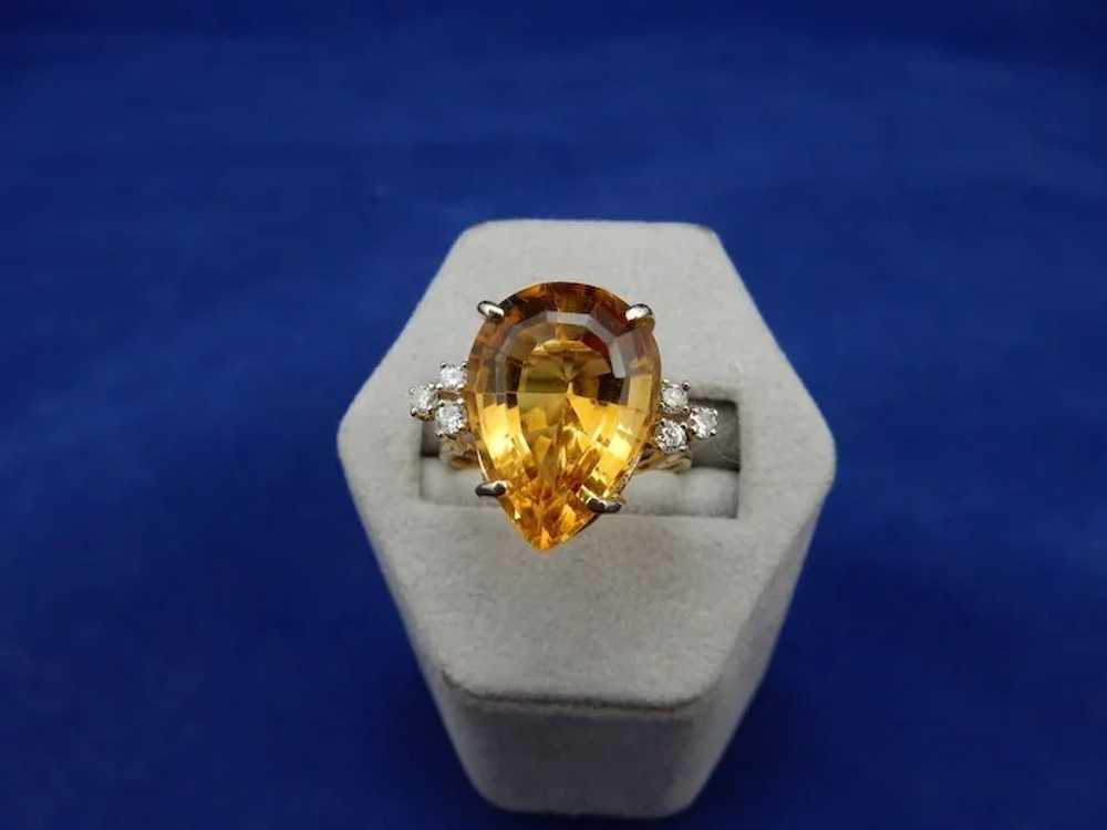 Estate Citrine and Diamond Ring - image 2