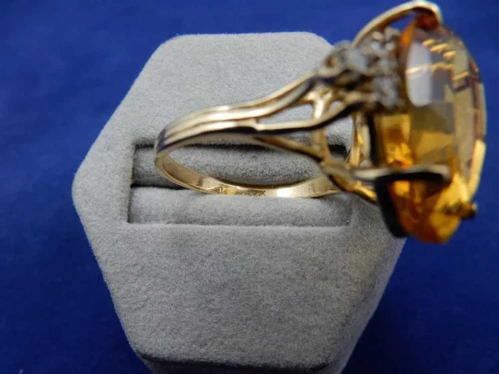 Estate Citrine and Diamond Ring - image 6