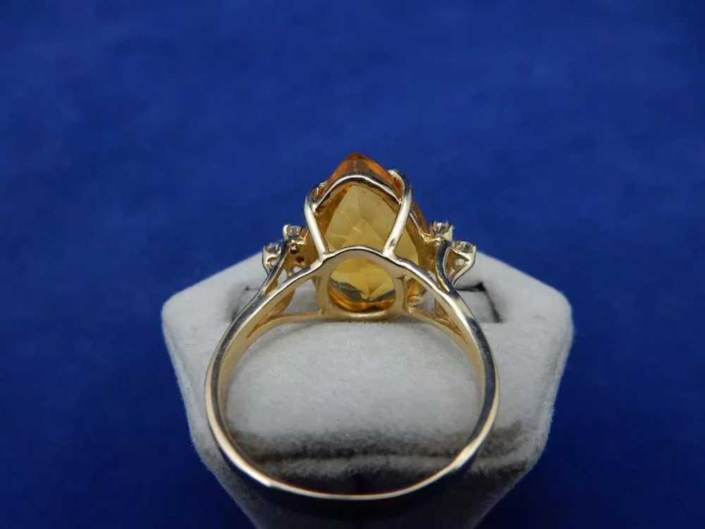 Estate Citrine and Diamond Ring - image 7