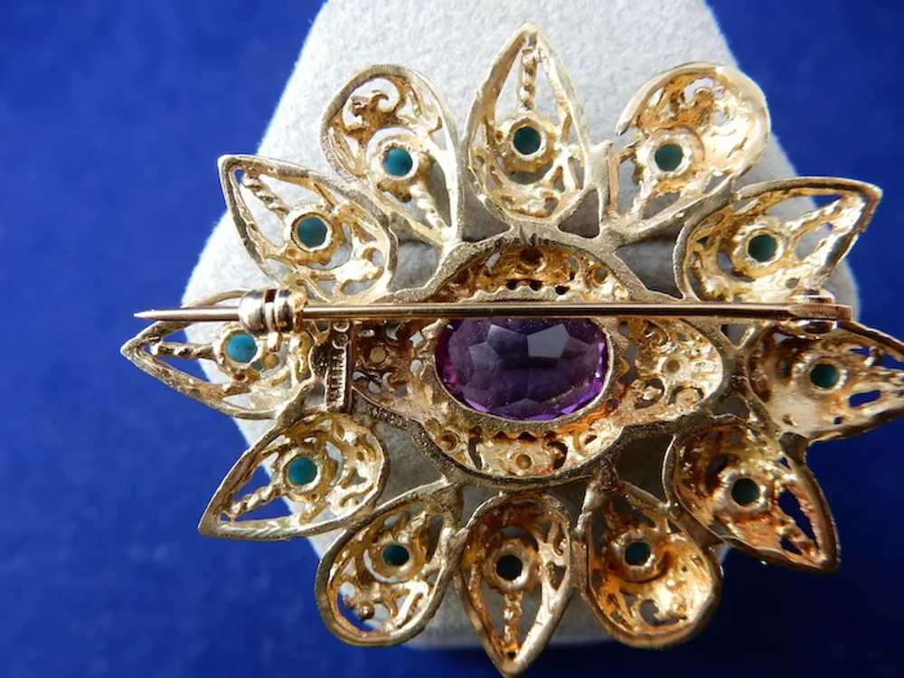 14 karat Amethyst Brooch - image 3