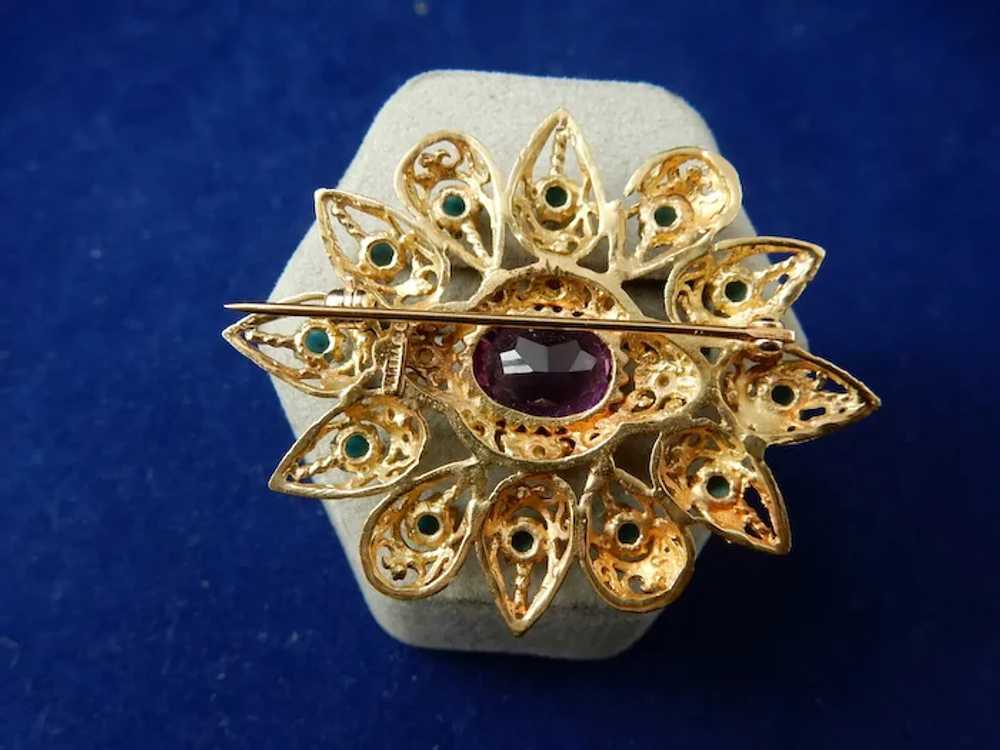 14 karat Amethyst Brooch - image 6