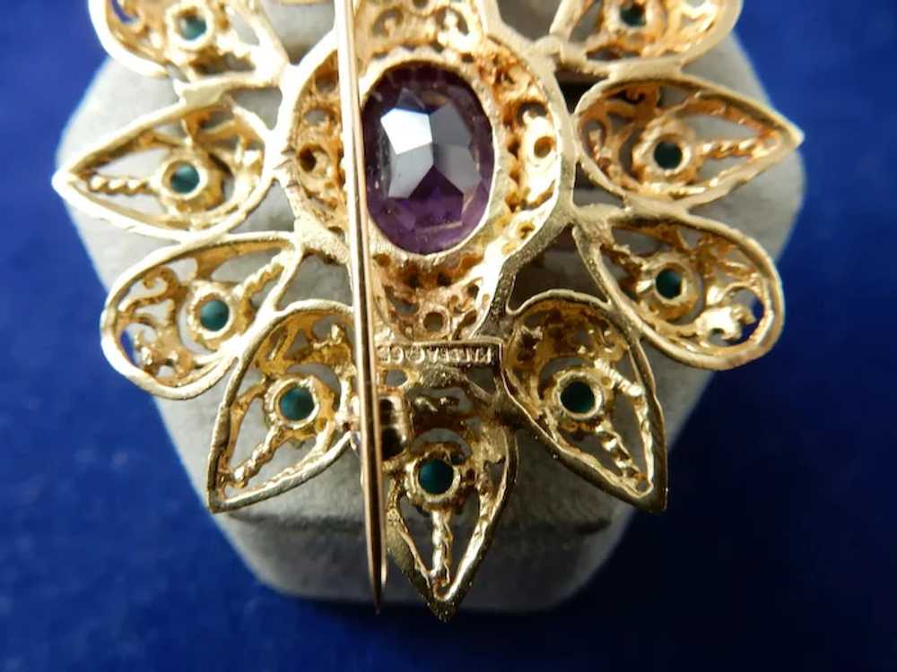 14 karat Amethyst Brooch - image 8