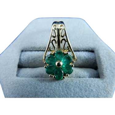 14 Karat Natural Emerald Pendant