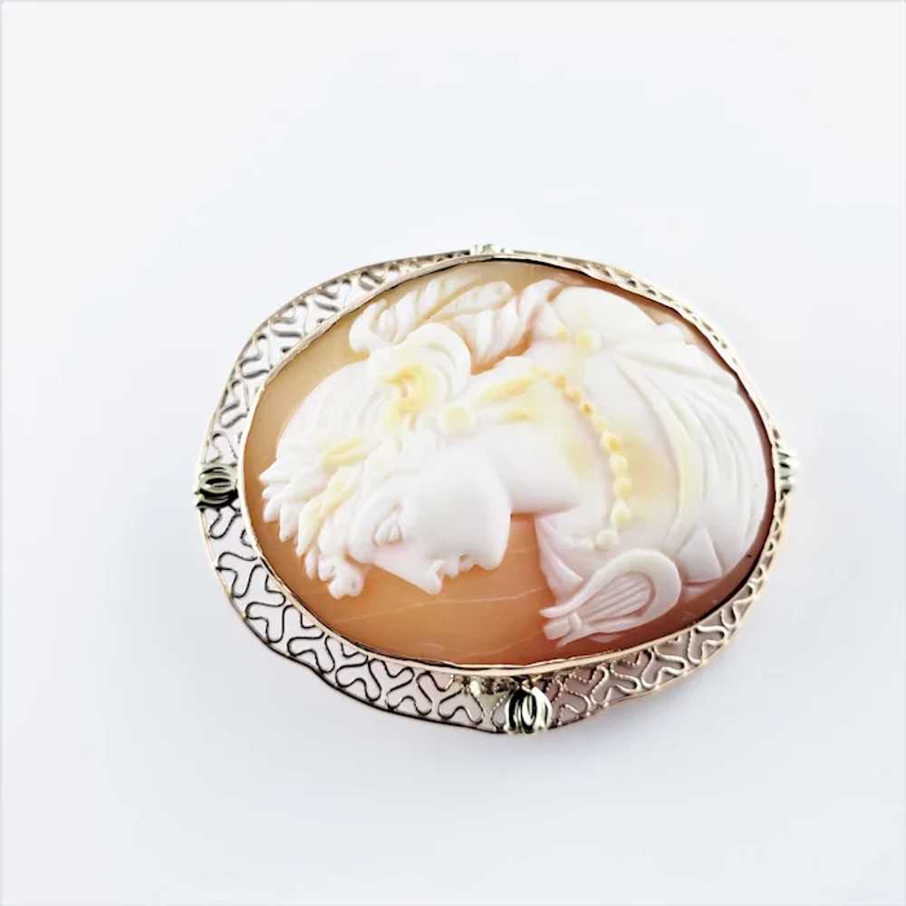 Vintage 14 Karat Rose Gold Cameo Brooch/Pendant - image 3